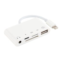 5 en 1 8 broches vers HUB USB et USB-C / Type-C et écouteurs 3,5 mm et lecteur de carte SD et TF