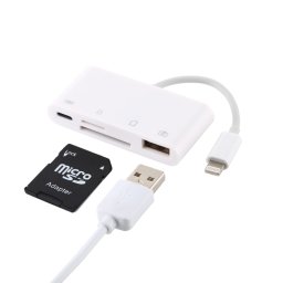 Adaptateur de lecteur de caméra NK-108L 8 broches vers USB + carte TF + carte SD, Compatible avec les systèmes IOS 9.1 et supérieurs