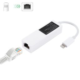 NK107A1 Câble adaptateur réseau LAN Ethernet 8 broches vers RJ45, longueur totale: 16 cm, NK107A1 Câble adaptateur réseau Ethernet LAN 8 broches vers RJ45 pour iPhone/iPad, longueur totale : 16 cm (blanc)