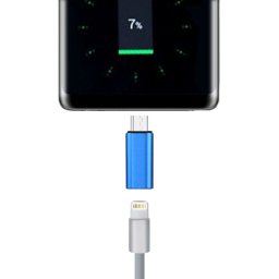 Adaptateur de coque métallique mâle 8 broches vers USB-C / Type-C, Adaptateur de coque métallique mâle 8 broches vers USB-C / Type-C (bleu)