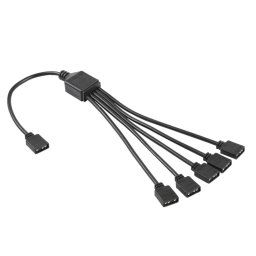 3 broches 5V 1 à 5 Câble de rallonge de refroidissement AURA RGB PC pour Asus (Noir)