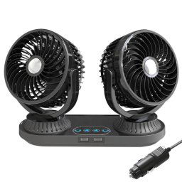 F623U 12V / 24V Ventilateur à double tête rotative à tête oscillante électrique pour véhicule (Deluxe)