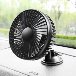 SUITU Mini ventilateur de voiture 12 V/24 V charge USB ventilateur à tête unique ventilateur de refroidissement à 360 degrés, style : modèle à ventouse