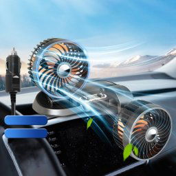 F622 Ventilateur de refroidissement électrique à double tête rotative et pliable pour voiture, style : allume-cigare 24 V