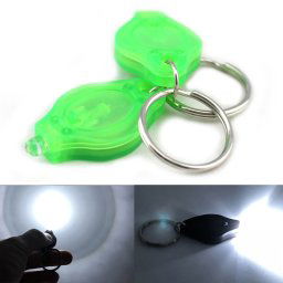 2 PCS Mini poche porte-clés lampe de poche Micro LED lumière Squeeze Camping en plein air ultra-lumineux d urgence porte-clés lampe torche (Vert)