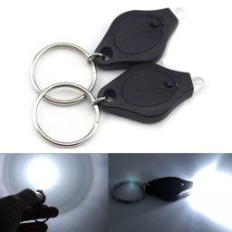 2 PCS Mini poche porte-clés lampe de poche Micro LED Squeeze Light Camping en plein air ultra-lumineux d urgence porte-clés lampe torche (Noir)