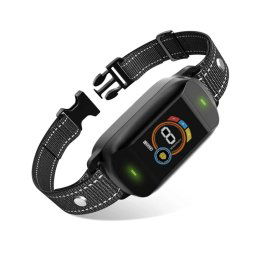Écran couleur Bark Stopper Rechargeable Étanche Smart Dog Trainer (Noir)