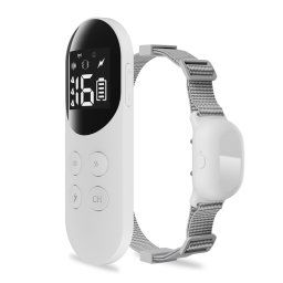 Collier de choc étanche intelligent pour dispositif de dressage de chien télécommandé pour animaux de compagnie, taille: pour un chien (blanc)