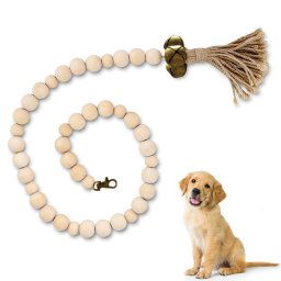 Couchette de chien de porte de chien suspension de corde suspendue jouet de chat drôle, style: perles en bois cuivre