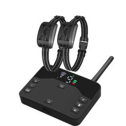 Clôture électrique 2 en 1 pour chien de 500 m et collier de dressage à distance Vibration et choc réglables pour 2 chiens (noir)