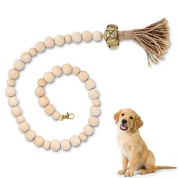 DOOR DOORGELL TRACLER CHIEN PROBLAGE CORDE DROIT CAT TOUEL, STYLE: Perles en bois or