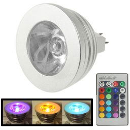 MR16 5W RGB LED Ampoule, Flux lumineux: 400-450LM, avec télécommande, DC 12V