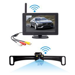 PZ703 422A-W voiture 4,3 pouces moniteur de vue arrière de bureau image de recul sans fil intégrée
