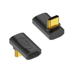 Adaptateur de courbure 3D mâle 40 Gbit/s 240 W USB-C/Type-C femelle vers USB-C/Type-C mâle (noir)