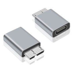 2 PCS JUNSUNMAY USB-C / Type-C Femelle vers Mâle USB 3.0 Micro B Adaptateur Convertisseur