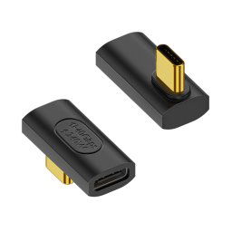 40Gbps 240W USB-C / Type-C Femelle vers USB-C / Type-C Mâle Adaptateur Courbure Moyenne (Noir)