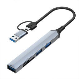 Adaptateur de station d'accueil multifonction V253B 5 en 1 USB + USB-C/Type-C vers USB