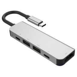 Adaptateur HUB 5 en 1 HDMI + USB x 2 + PD x 2 vers USB-C / Type-C