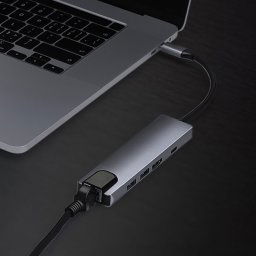 5 sur 1 USB Type-C à RJ45 + USB3.0 x 2 + Adaptateur de moyeu PD + HDMI