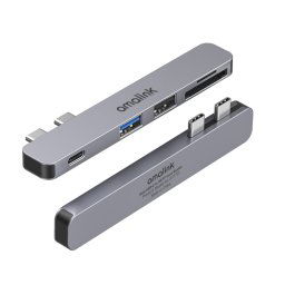 Amalink 9177D Dual Type-C / USB-C sur le lecteur de carte SD / TF (gris)