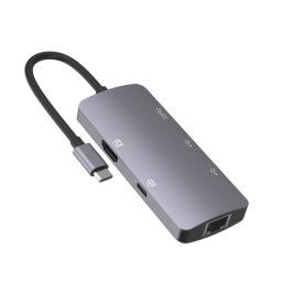 UC910 6-IN-1 Type-C à HD + PD3.0 + RJ45 + USB3.0 + Adaptateur hub USB2.0 x 2
