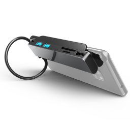 AD-065 6 en 1 USB-C / TYPE-C à 4K HDMI + SD / TF Slot de carte + Type-C + 2 USB 3.0 Style de dossier à dos de style multifonctionnel