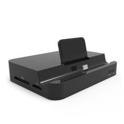 9138 6 en 1 USB-C / TYPE-C à 4K HDMI + 2 x USB 3.0 + Type-C + SD / TF Lecteur de carte Mouvoir multifonctionnel hub station d'accueil avec support (noir)