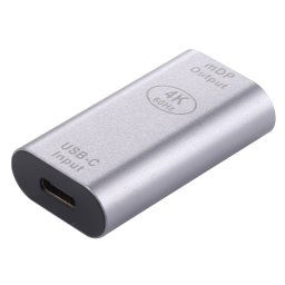 Adaptateur en alliage d'aluminium Type-C / USB-C Femelle vers Mini DP Femelle (Argent)