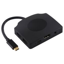 V178A USB-C / Type-C vers USB 3.0 x 3 + USB-C / Type-C + HDMI + Port Audio + Lecteur de carte SD / TF Adaptateur HUB multifonction
