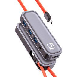 Rock TR21 USB-C / TYPE-C à HDMI + USB3.0 x 3 + PD 4K 60Hz 5 en 1 station d'accueil