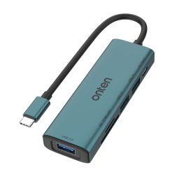 Onten UC120 Lecteur de carte USB-C vers SD/TF 6 en 1 avec HUB USB 3 ports et entrée 5 V