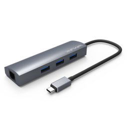 Adaptateur Hub haute vitesse Gigabit WAVLINK UH3031G/C Type-C vers 3 x USB 3.0 + USB-C + RJ45 + port d'alimentation CC