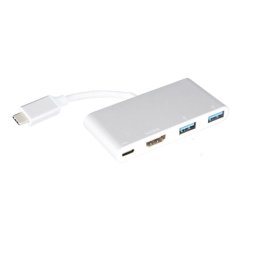 Adaptateur USB-C vers HDMI, convertisseur AV multiport USB 3.1 Type C vers HDMI 4K avec 2 ports USB 3.0 et port de chargement USB C pour Chromebook Pixel / MacBook / Dell XPS13 / Samsung Galaxy s8 / s8 Plus
