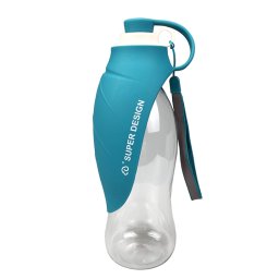 Chien d'alimentation pour animaux de compagnie hors tasse de tasse d'eau de bascule en plein air de grande capacité (bleu)
