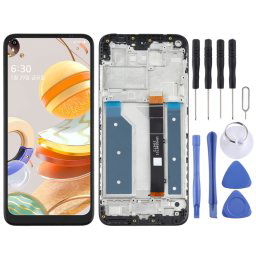 Écran LCD TFT pour LG Q61 Assemblage complet du numériseur avec cadre (Noir)