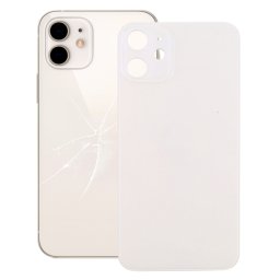 Couvercle de batterie arrière à grand trou de caméra de remplacement facile pour iPhone 12 (blanc)