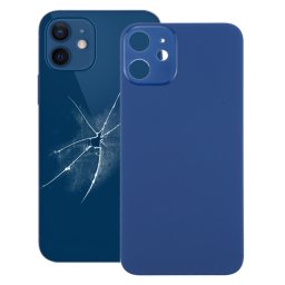 Couvercle de batterie arrière à grand trou de caméra de remplacement facile pour iPhone 12 (bleu)