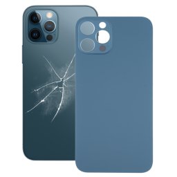 Couvercle de batterie arrière à grand trou de caméra de remplacement facile pour iPhone 12 Pro (bleu)