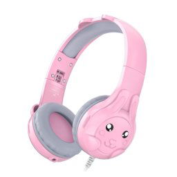 SoulBytes S31 Écouteurs supra-auriculaires filaires pour enfants avec microphone, longueur : 1,5 m (rose)