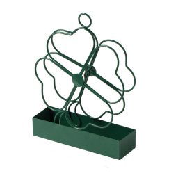 Support de bobine de moustique en fer forgé à suspendre simple, portable, ignifuge, plateau de bobine de moustique, brûleur d'encens, ornements d'herbe à quatre feuilles (vert encre)