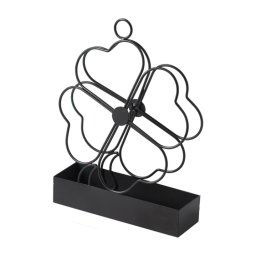 2 PCS Porte-moustiche en fer forgé simple suspendu Porte-moustiche de moustiche de moustiche ignifuge de moustiche de moustiche de bobine de bobine d'encens brûleur d'encens ornements à quatre feuilles d'herbe (noir)