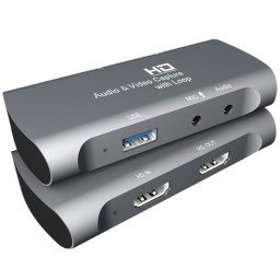 Z27 HDM Femelle + Micro vers HDM Femelle USB 2.0 Boîte de Capture Audio Vidéo (Gris Foncé)