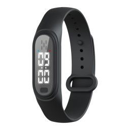 Bracelet anti-moustique électronique ultrasonique extérieur Q2, mode à trois vitesses et affichage de l'heure (noir)