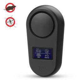 Écran haute puissance Répulsif pour souris à ultrasons Répulsif contre les moustiques Accueil Répulsif intelligent contre les insectes (Noir)