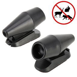 Alarme sonore d'alerte de cerf d'ABS de voiture Répulsif ultrasonique d'animaux d'énergie éolienne (noir)