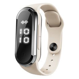 M21 Ultrasonic Mosquito Repellent Bracelet with Step Counter & Clock & Temperature Function(White)