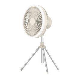 DQ216 10000mAh Extérieur Portable Tête Pivotante Levante Camping Ventilateur Tente Suspendue Vertical Coloré Lumière avec Télécommande (Kaki)