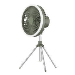 DQ216 10000mAh Extérieur Portable Levable Tête Pivotante Camping Ventilateur Tente Suspendue Vertical Coloré Lumière avec Télécommande (Vert Avocat)