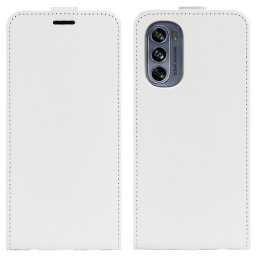 Pour Motorola Moto G62 5G R64 Texture Vertical Flip Leather Phone Case (blanc)