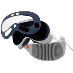 Pour Apple Vision Pro PC + Film renforcé Housse de protection VR Accessoires pour lunettes (bleu)